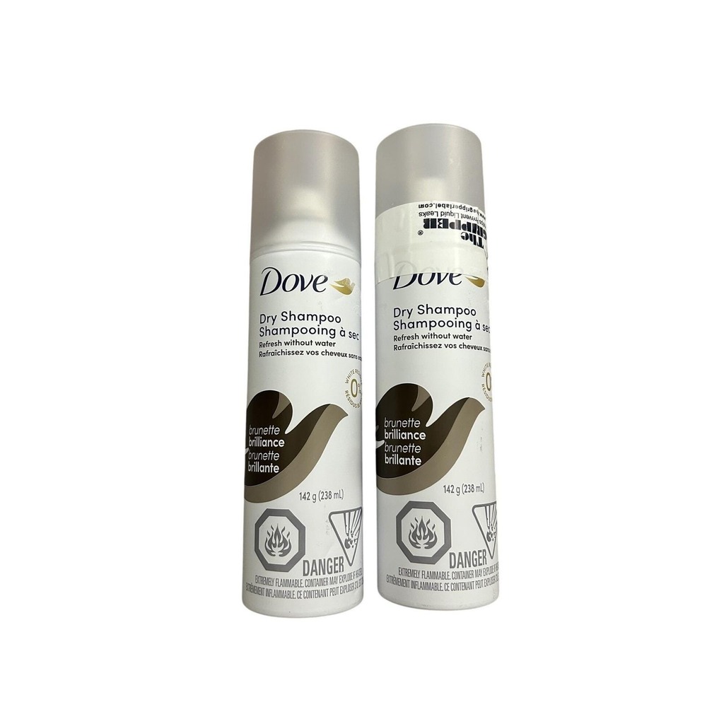 Dove Dry Shampoo‎ Unisex 5oz Brown NEW Brunette Brilliance Lot of 2 142g 238mL